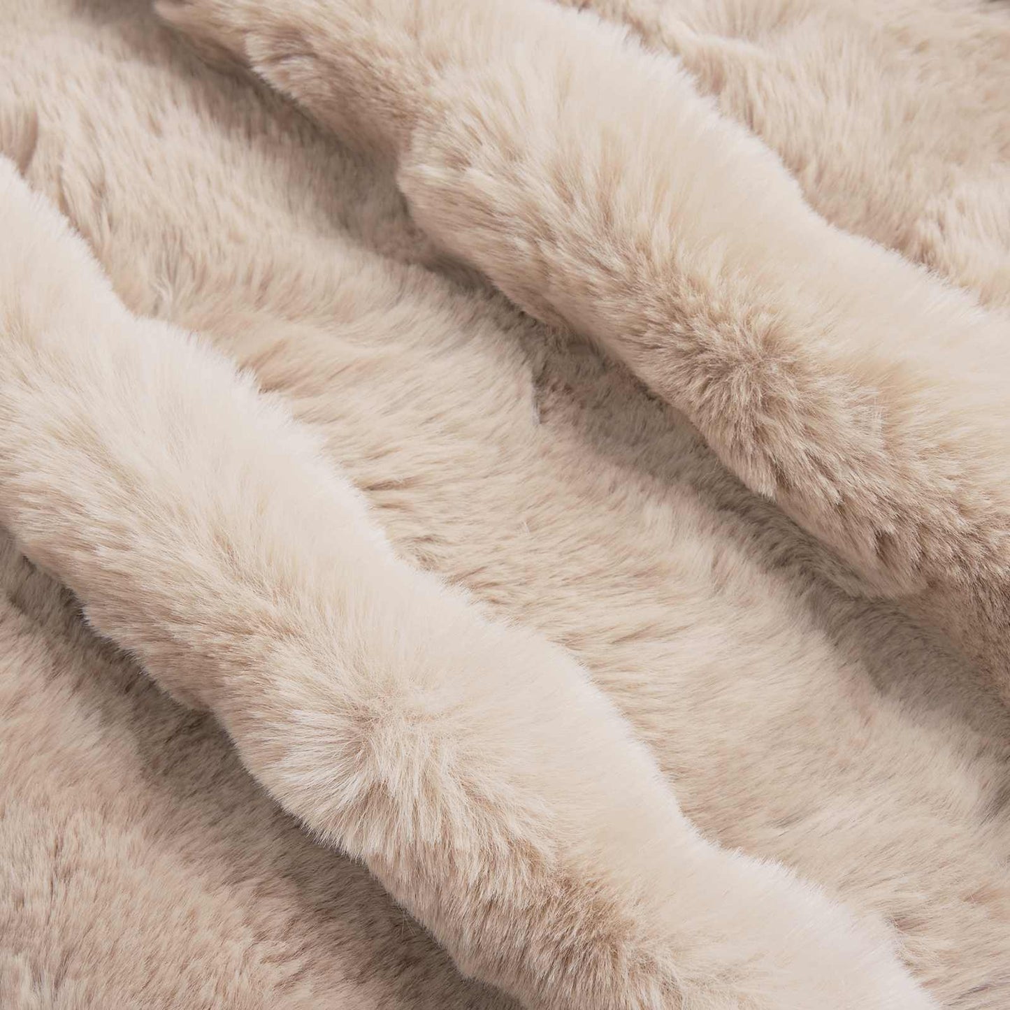 Anti-Slip Faux Rabbit Fur Blanket Olite Beige 150 x 220 cm