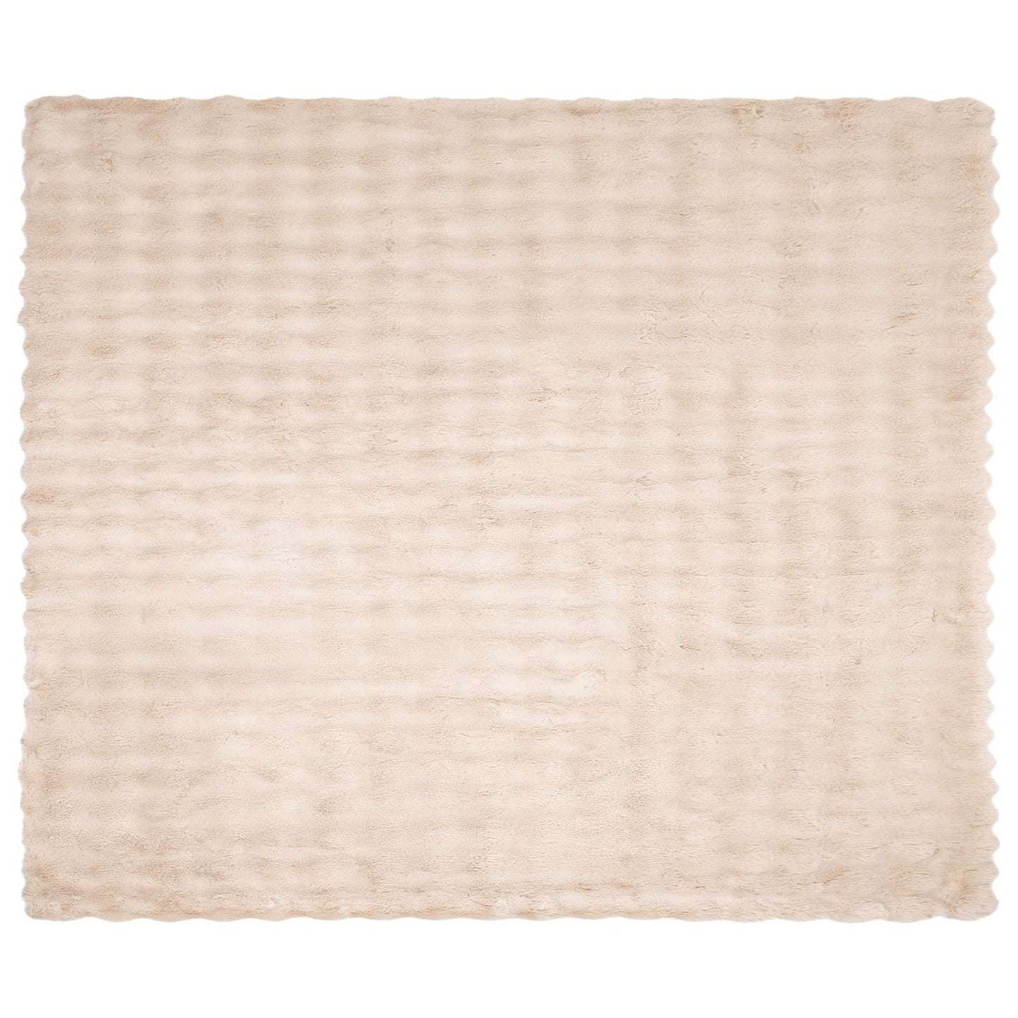 Anti-Slip Faux Rabbit Fur Blanket Olite 4 pcs Beige Polyester