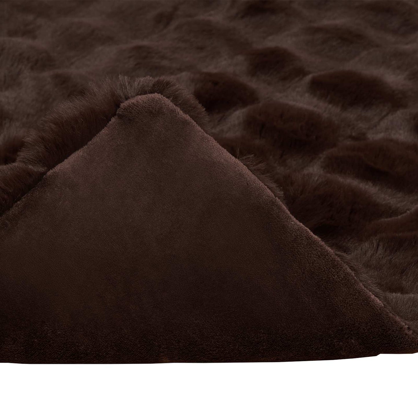 Anti-Slip Faux Rabbit Fur Blanket Olite Camel 130 x 150 cm