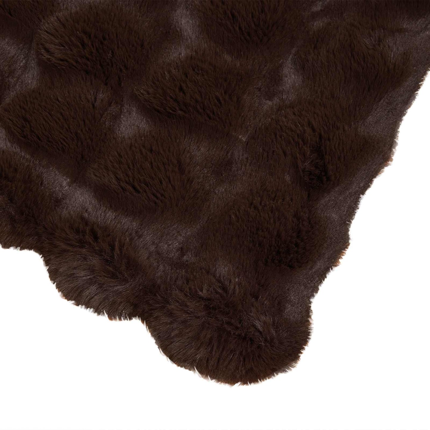 Anti-Slip Faux Rabbit Fur Blanket Olite Camel 220 x 240 cm