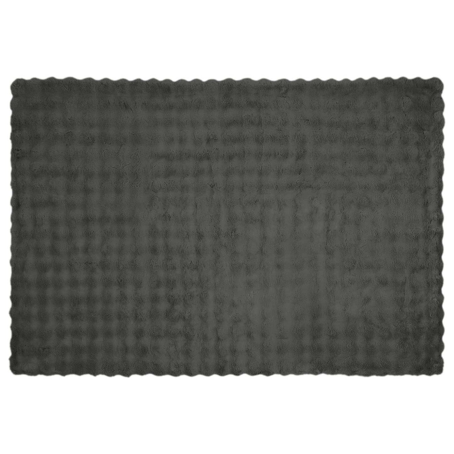 Anti-Slip Faux Rabbit Fur Blanket Olite Dark Grey 150 x 220 cm