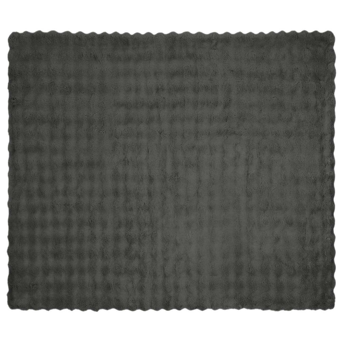 Anti-Slip Faux Rabbit Fur Blanket Olite 4 pcs Dark Grey