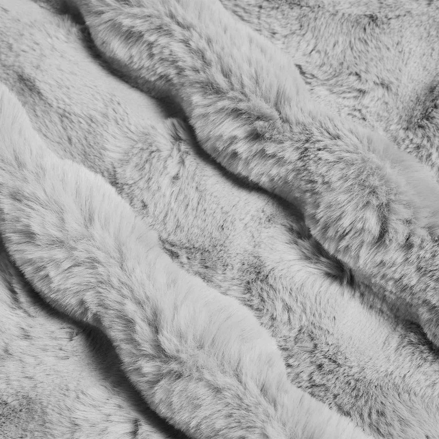 Anti-Slip Faux Rabbit Fur Blanket Olite 4 pcs Grey 220 x 240 cm