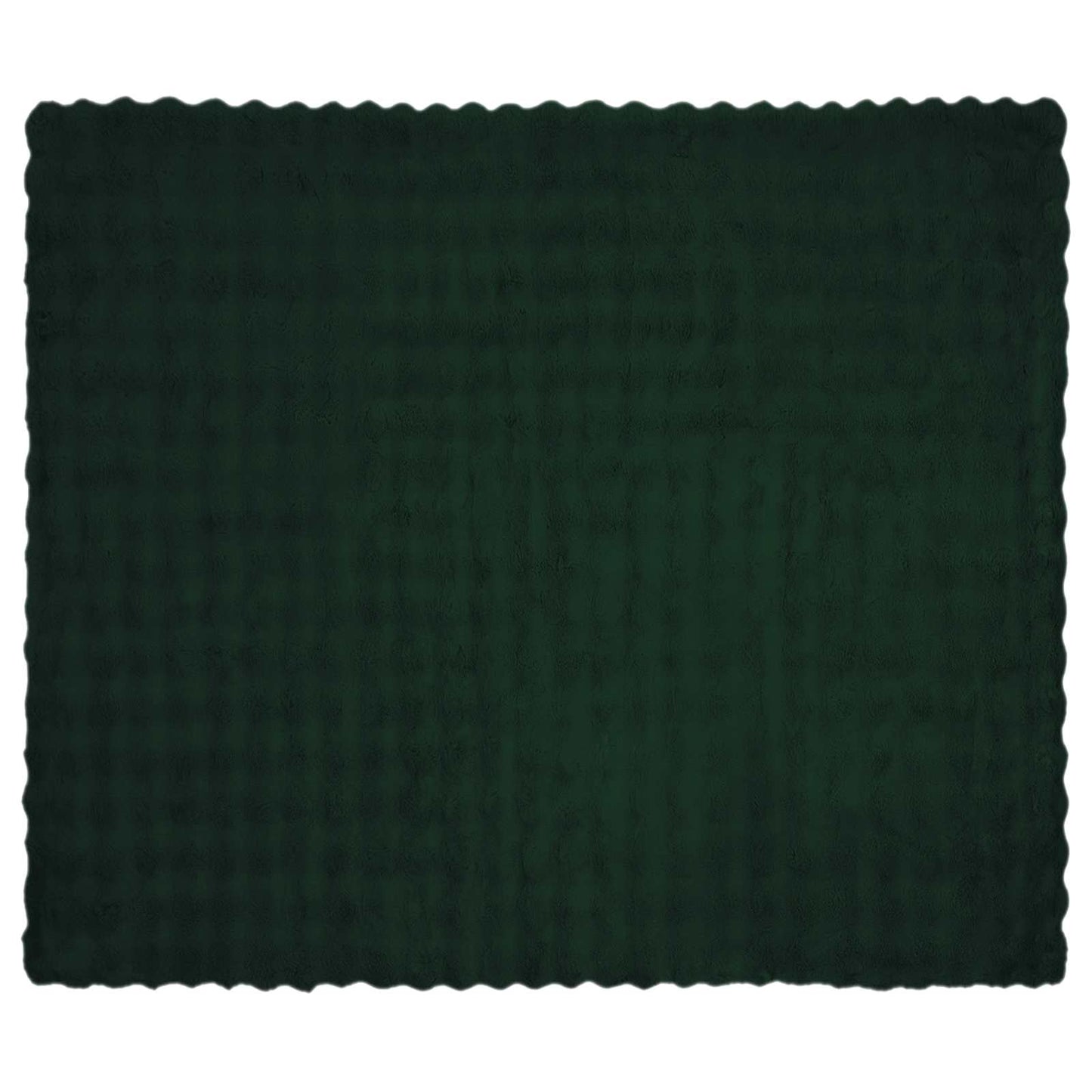 Anti-Slip Faux Rabbit Fur Blanket Olite 4 pcs Dark Green