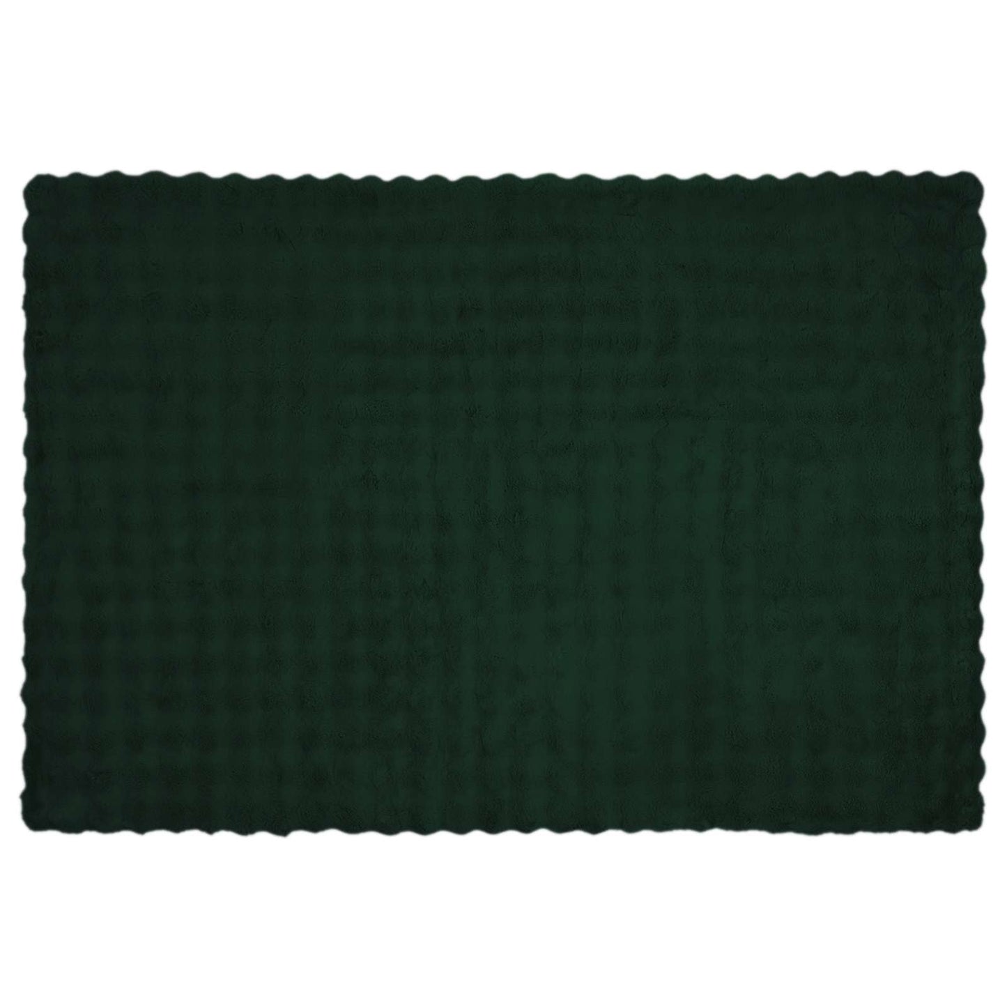Anti-Slip Faux Rabbit Fur Blanket Olite 4 pcs Dark Green