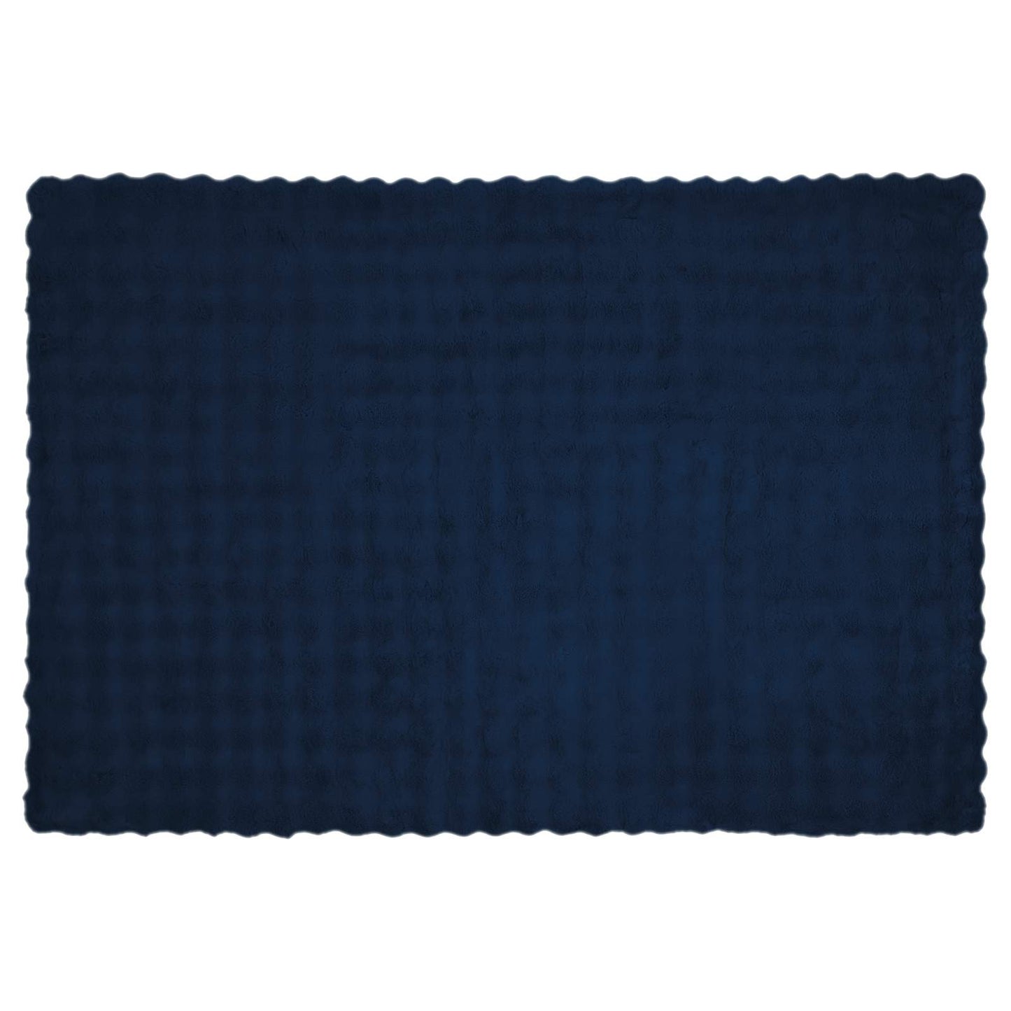 Anti-Slip Faux Rabbit Fur Blanket Olite 4 pcs Marine Blue