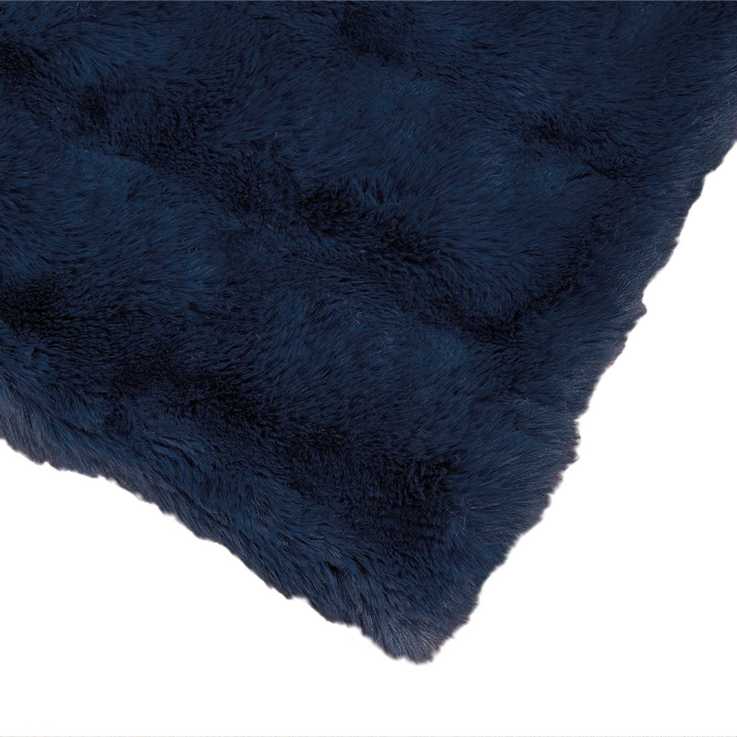 Anti-Slip Faux Rabbit Fur Blanket Olite 4 pcs Marine Blue
