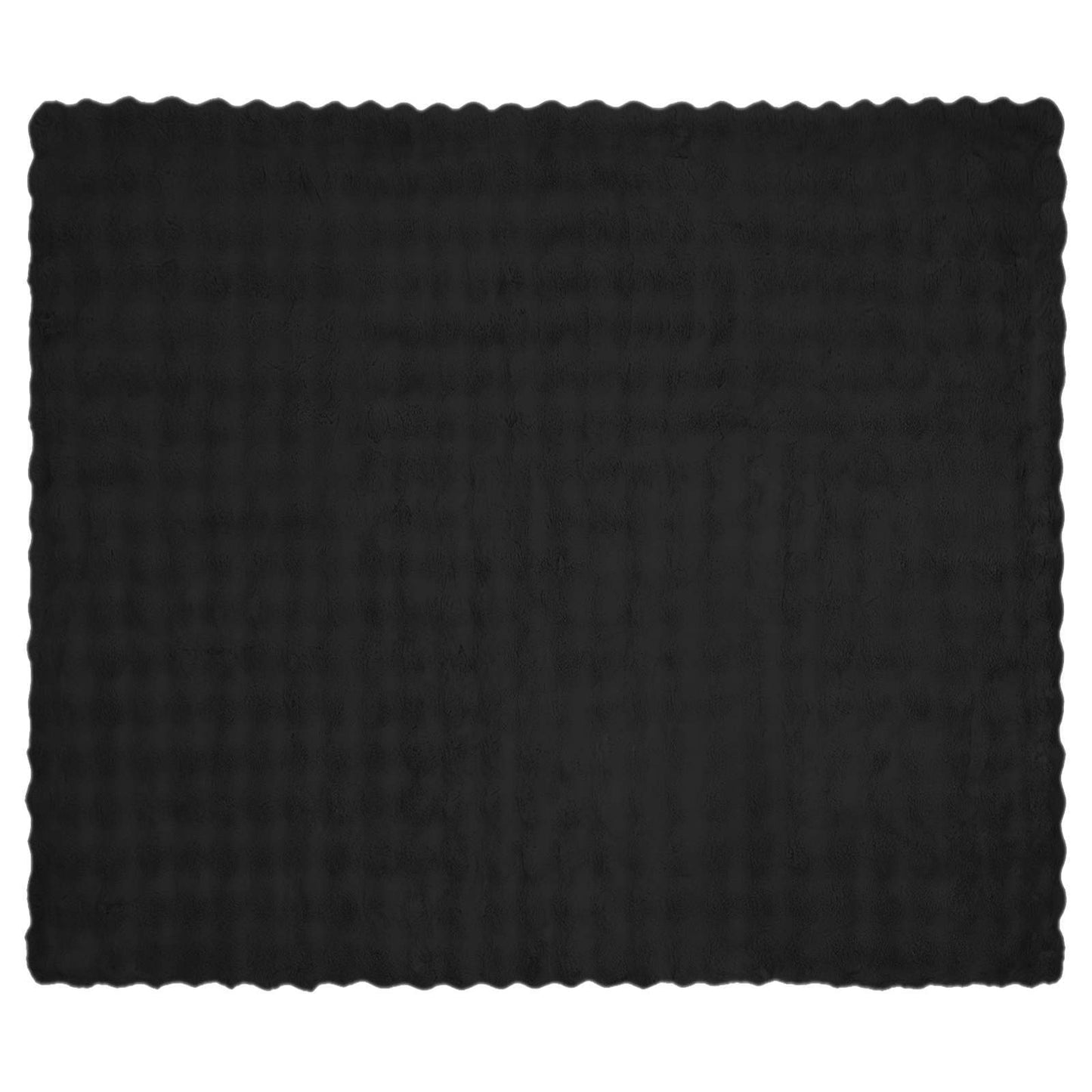 Anti-Slip Faux Rabbit Fur Blanket Olite Black 220 x 240 cm