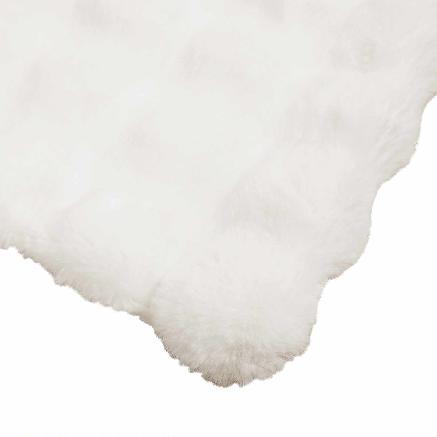Anti-Slip Faux Rabbit Fur Blanket Olite 4 pcs White Polyester