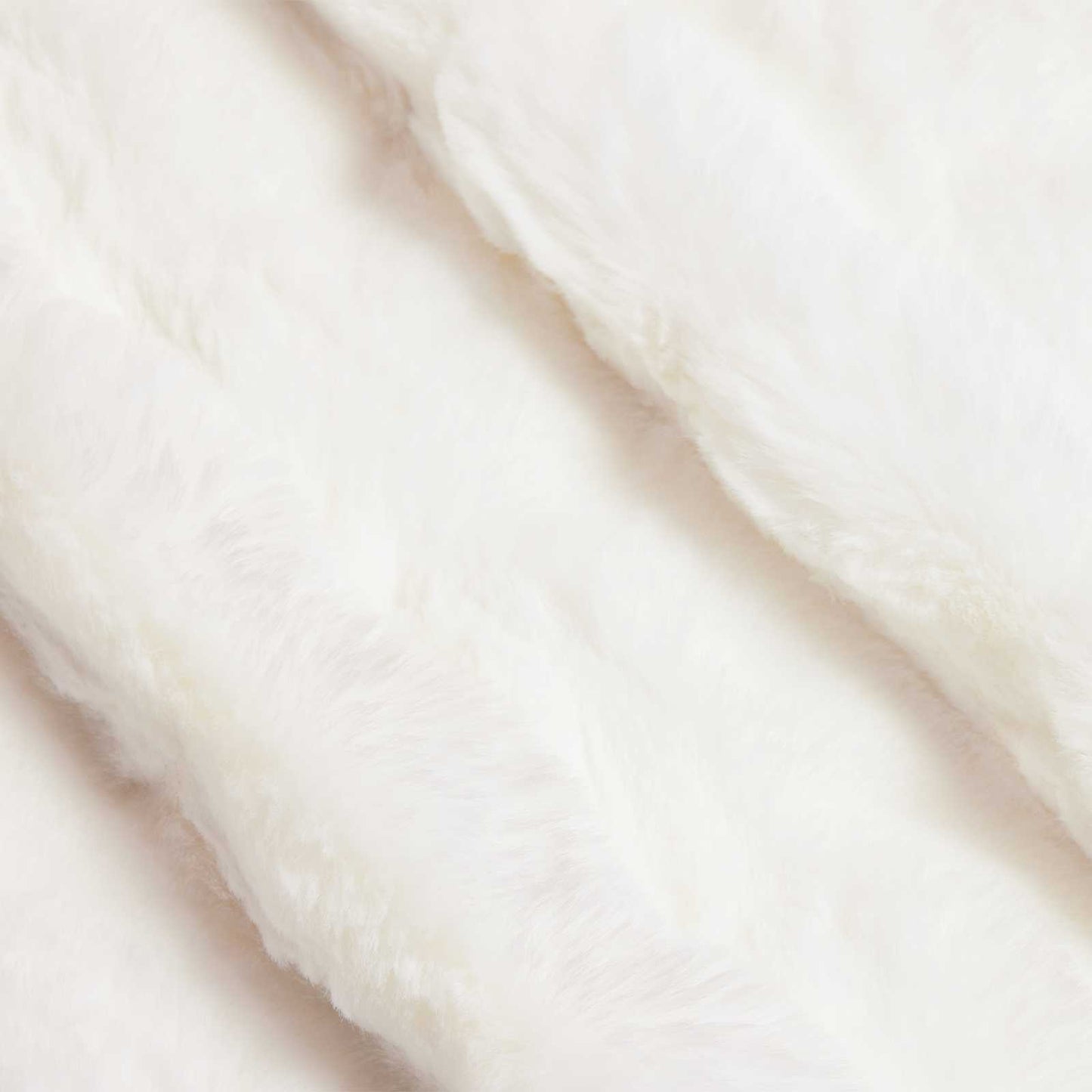 Anti-Slip Faux Rabbit Fur Blanket Olite 4 pcs White Polyester