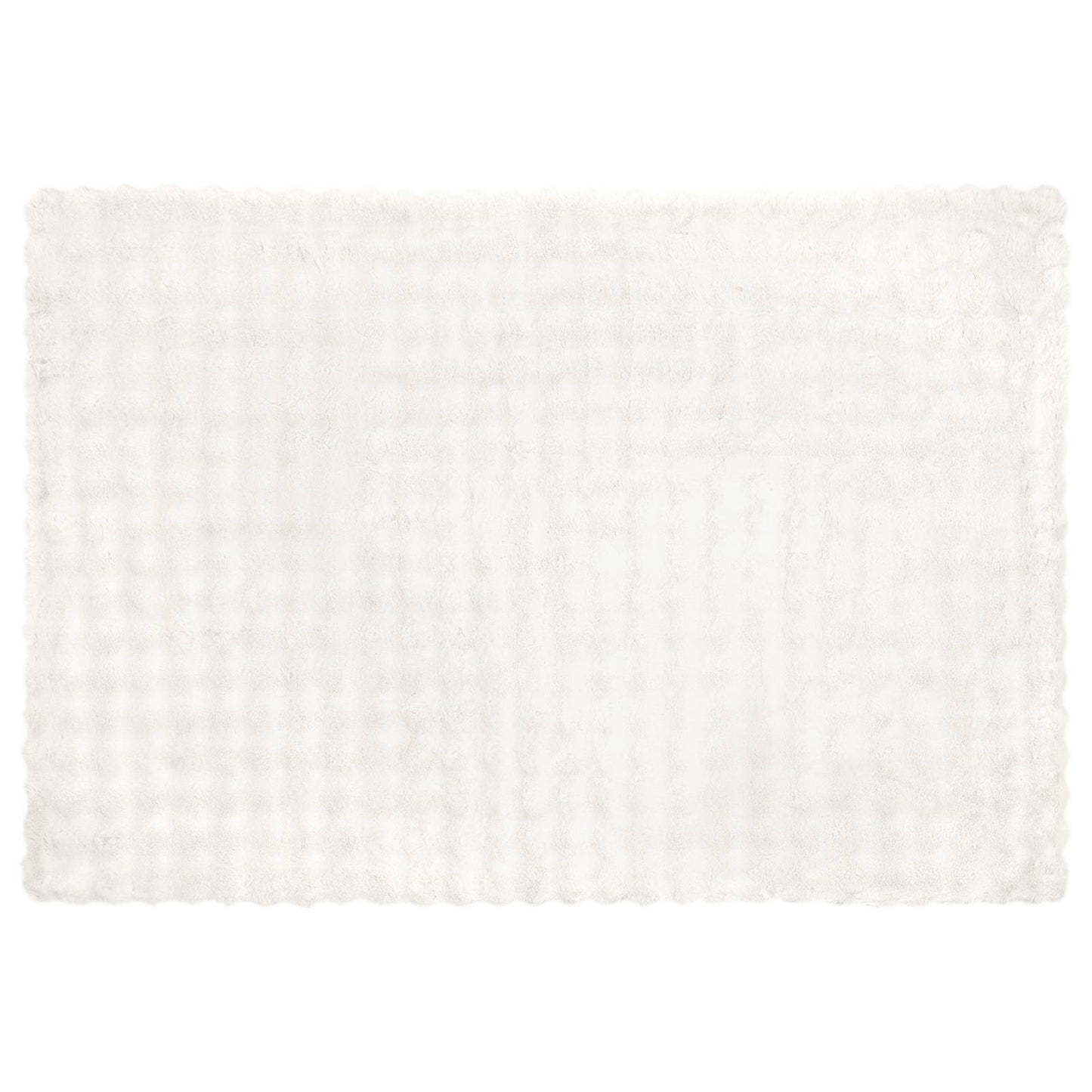 Anti-Slip Faux Rabbit Fur Blanket Olite 4 pcs White Polyester