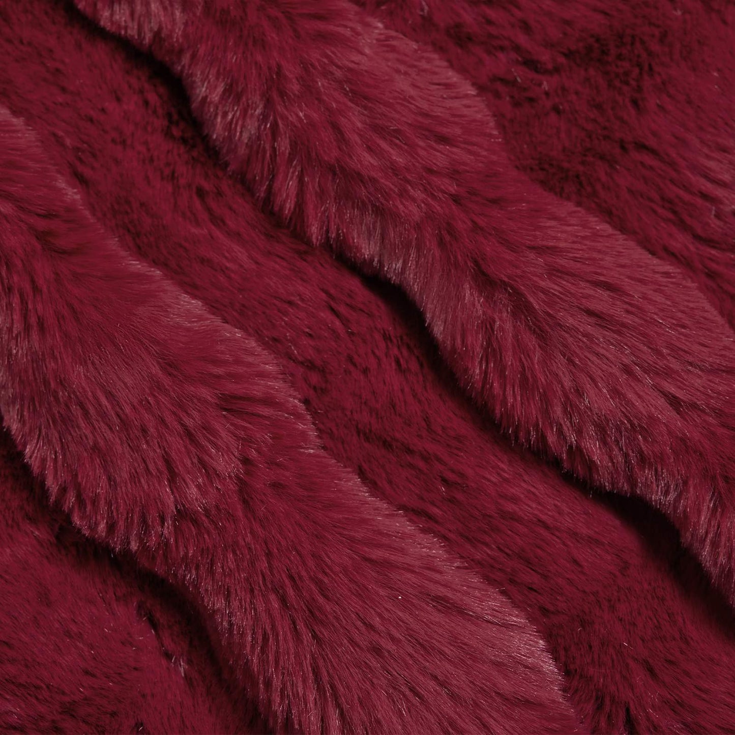 Anti-Slip Faux Rabbit Fur Blanket Olite 4 pcs Bordeaux Red