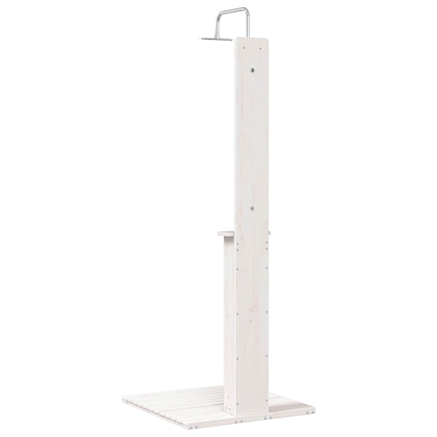 Outdoor Shower 206 cm Solid Pine Wood and Stainless Steel White