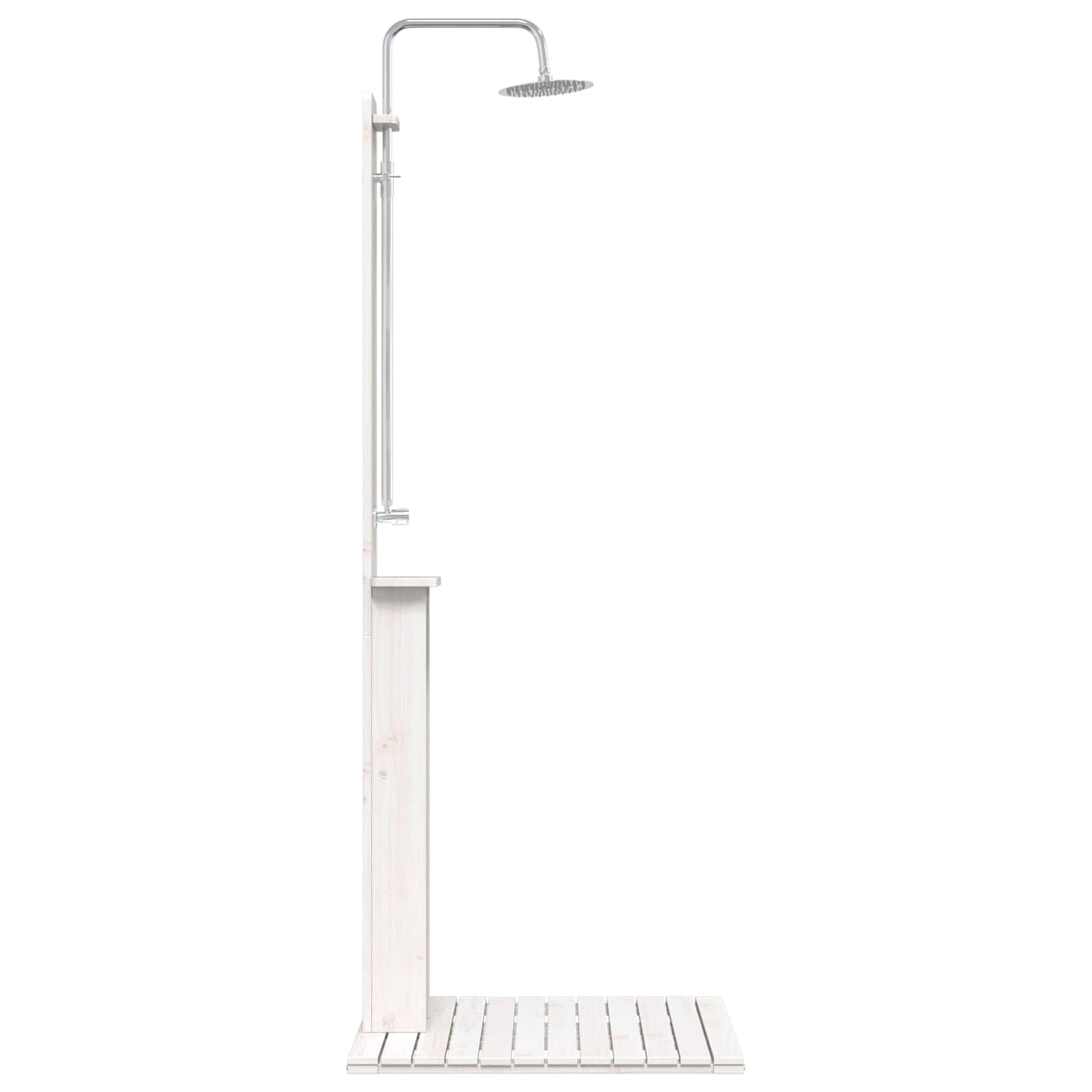 Outdoor Shower 206 cm Solid Pine Wood and Stainless Steel White