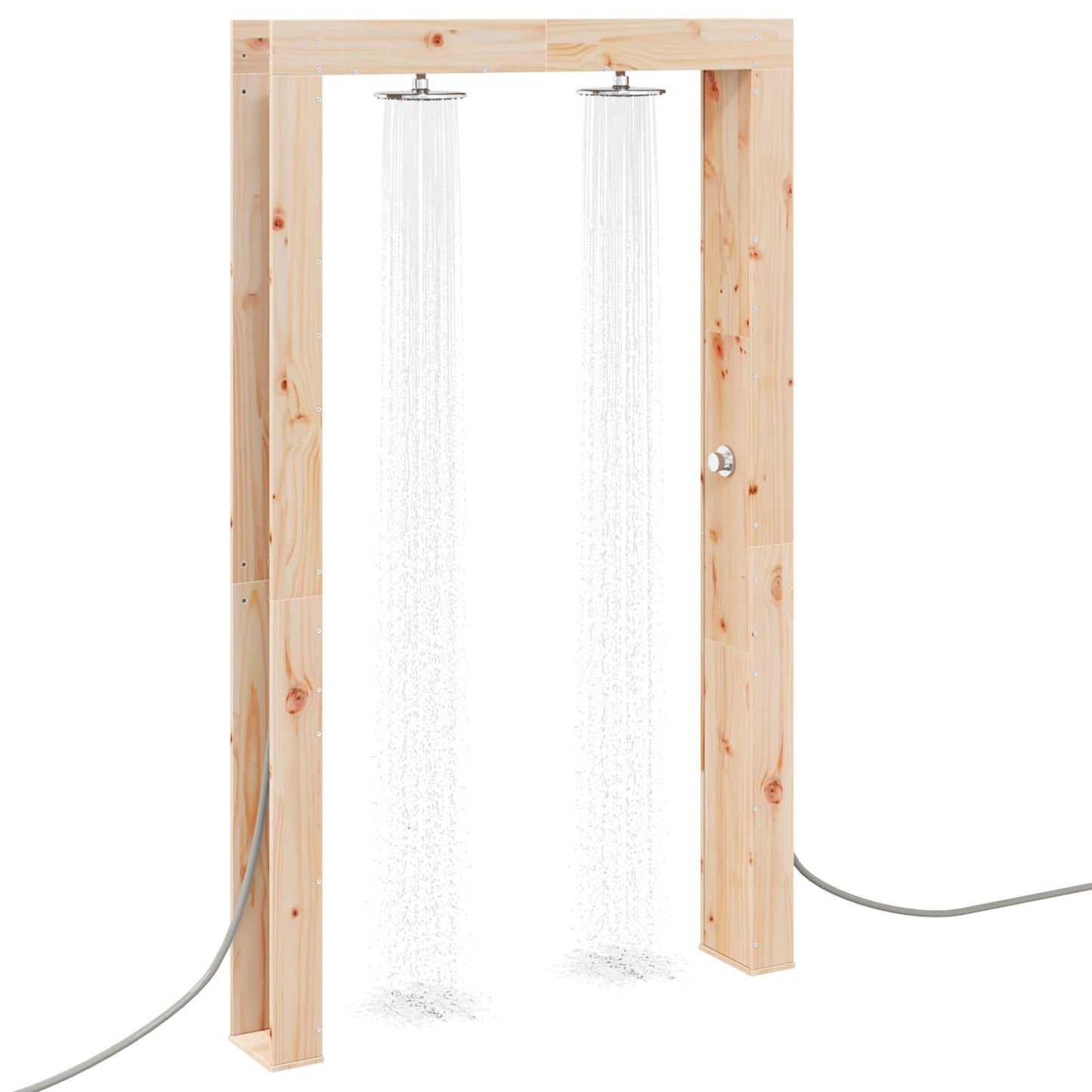 Outdoor Shower 226 cm Solid Pine Wood and Stainless Steel