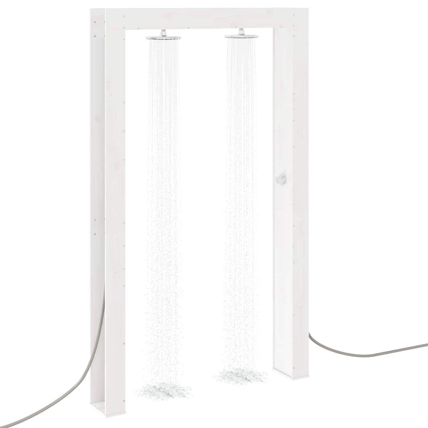 Outdoor Shower 226 cm Solid Pine Wood and Stainless Steel White