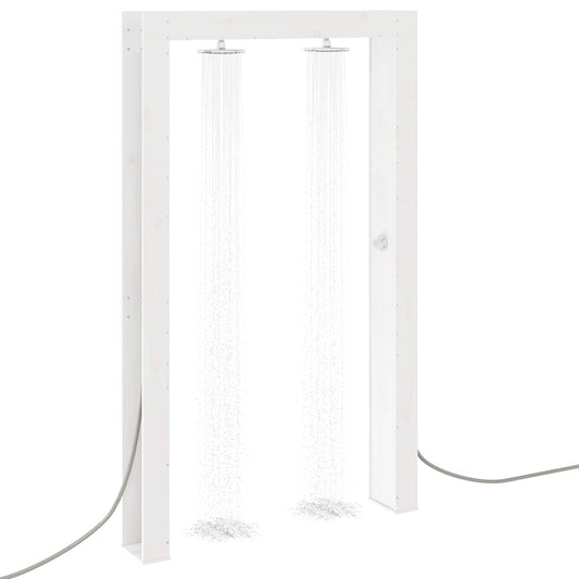 Outdoor Shower 226 cm Solid Pine Wood and Stainless Steel White