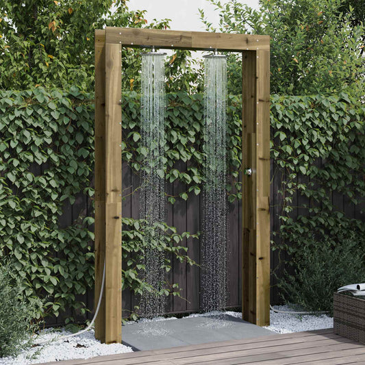 Outdoor Shower 226 cm Impregnated Pine Wood and Stainless Steel