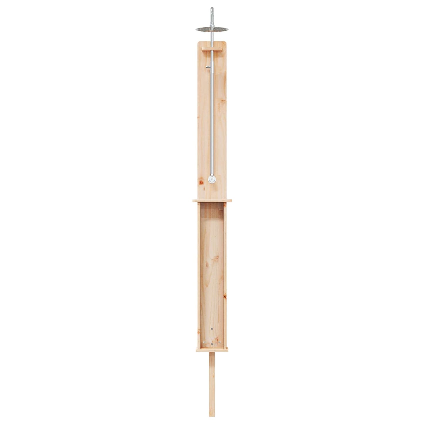 Outdoor Shower 246 cm Solid Pine Wood and Stainless Steel