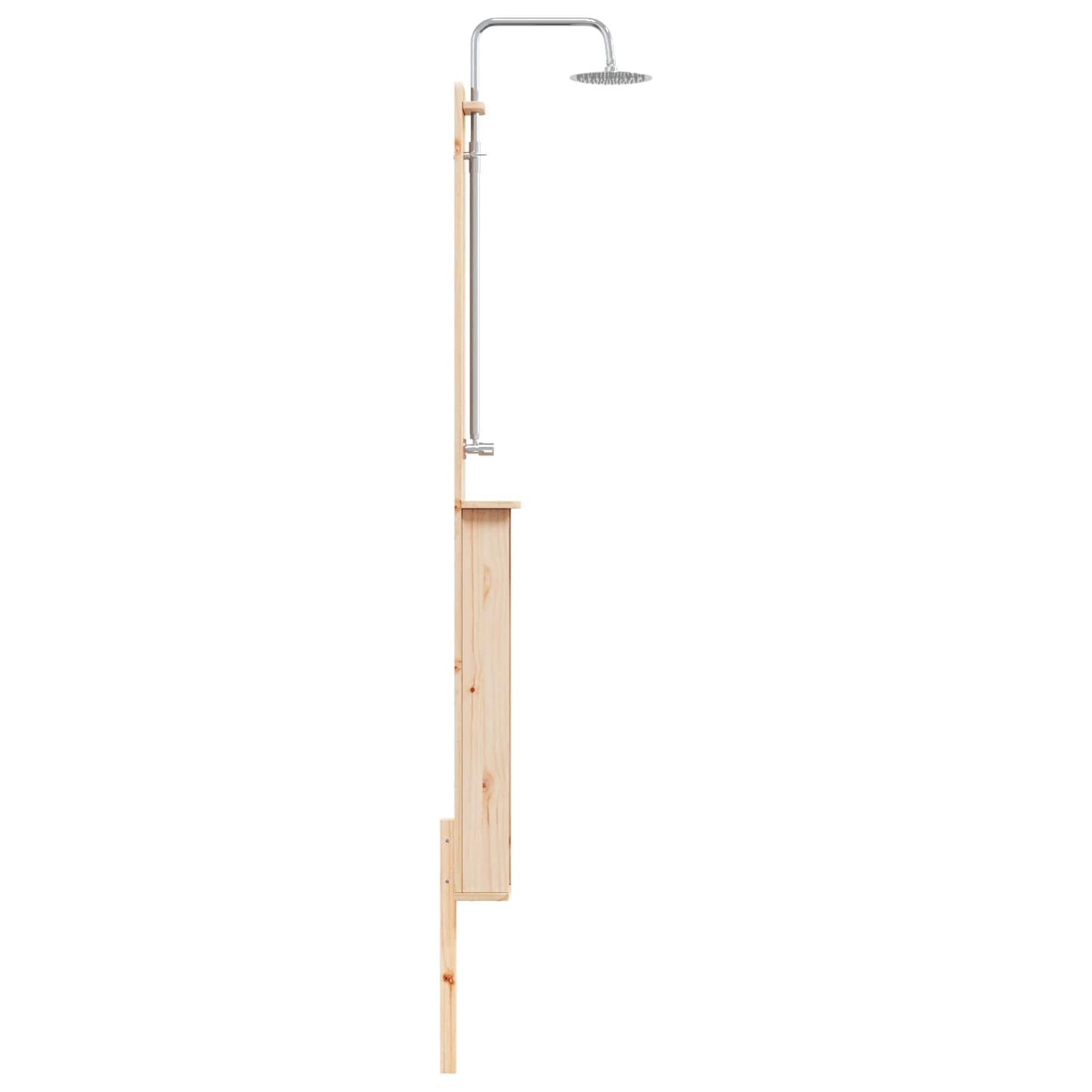 Outdoor Shower 246 cm Solid Pine Wood and Stainless Steel