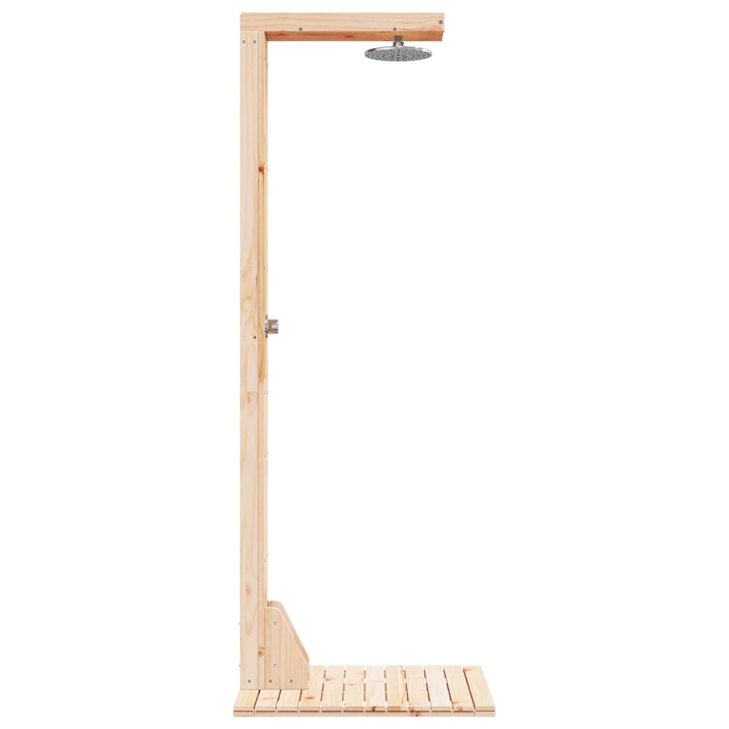 Outdoor Shower 210 cm Solid Pine Wood and Stainless Steel
