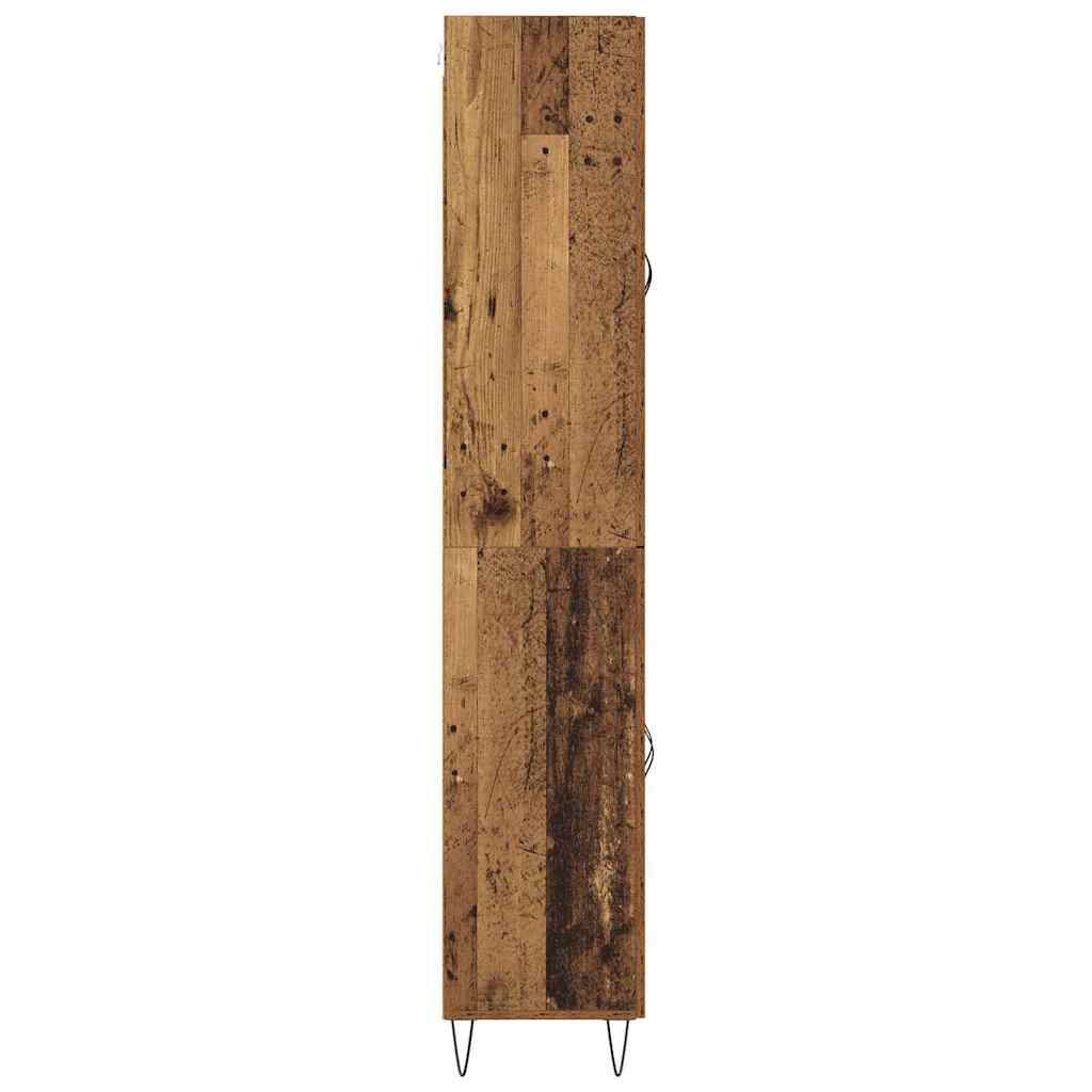 Highboard 2 pcs Old Wood Engineered Wood and Glass