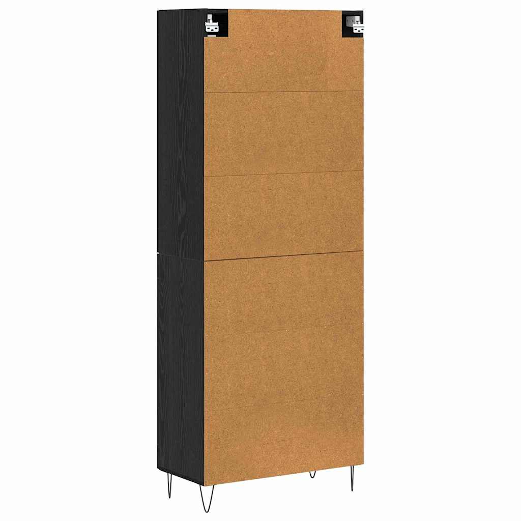 Highboard Black Oak 69.5 x 34 x 180 cm Engineered Wood