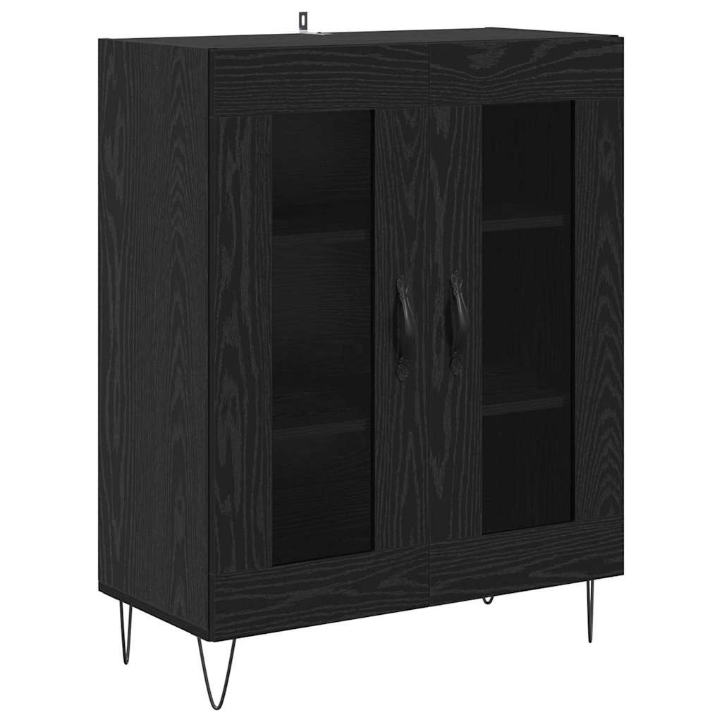 Highboard Black Oak 69.5 x 34 x 180 cm Engineered Wood