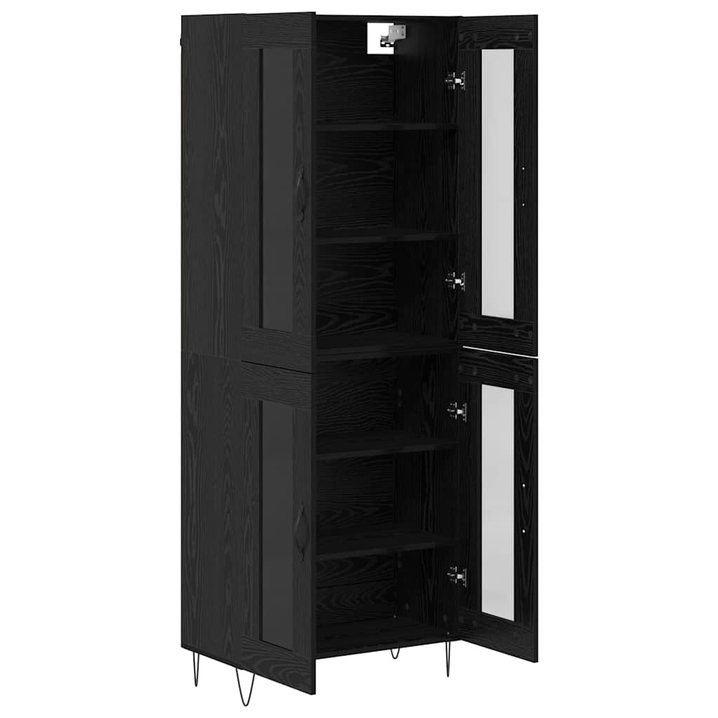 Highboard Black Oak 69.5 x 34 x 180 cm Engineered Wood
