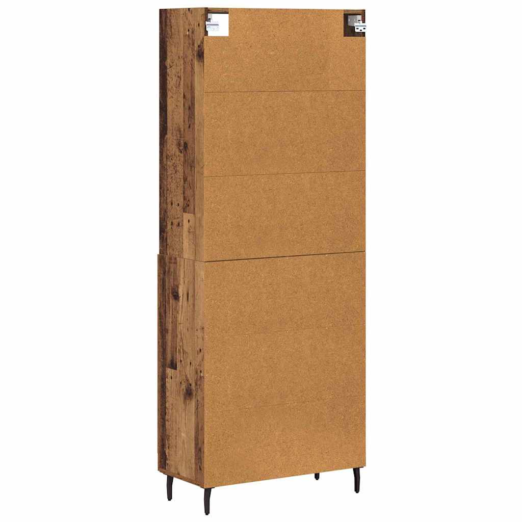 Highboard Old Wood 69.5 x 34 x 180 cm Engineered Wood and Glass