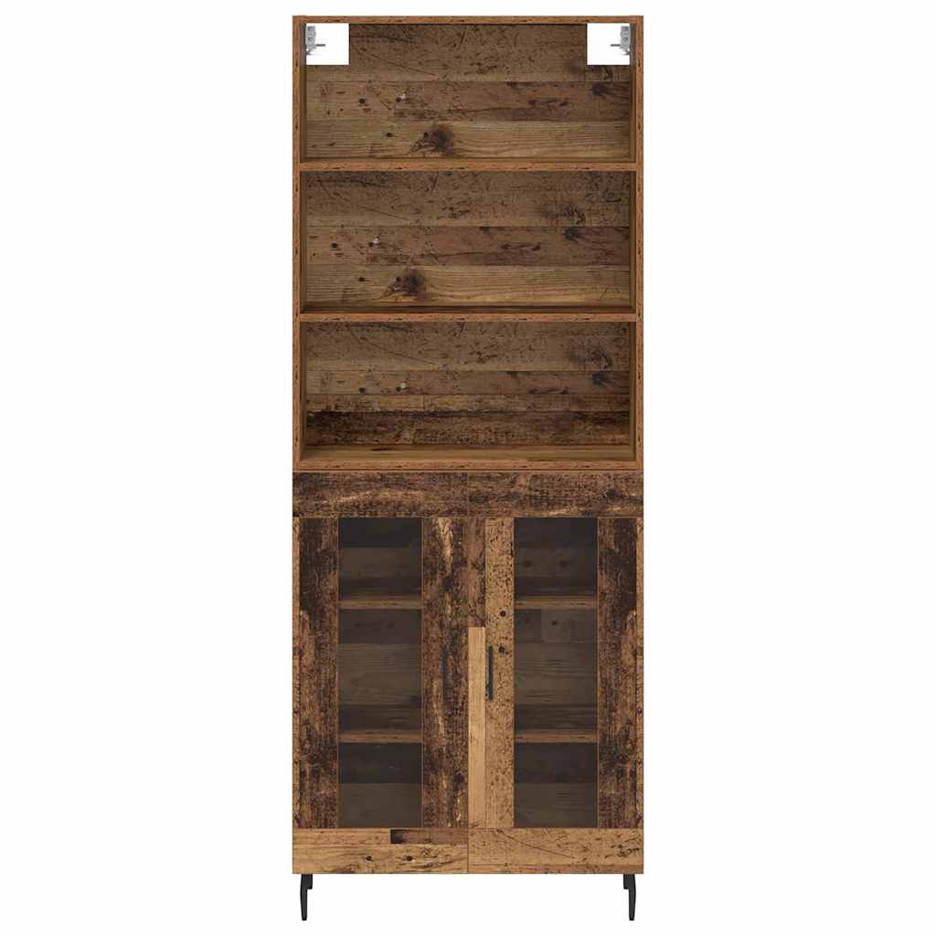 Highboard Old Wood 69.5 x 34 x 180 cm Engineered Wood and Glass