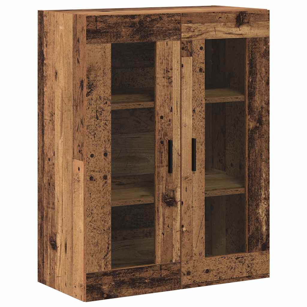 Highboard 2 pcs Old Wood Engineered Wood and Glass