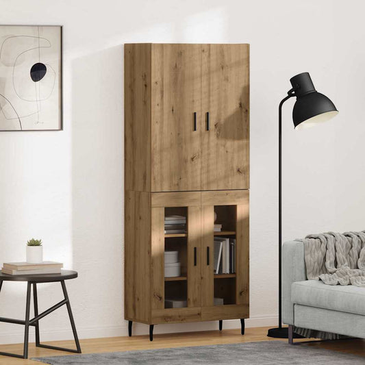 Highboard 2 pcs Old Wood 69.5 x 34 x 180 cm Engineered Wood