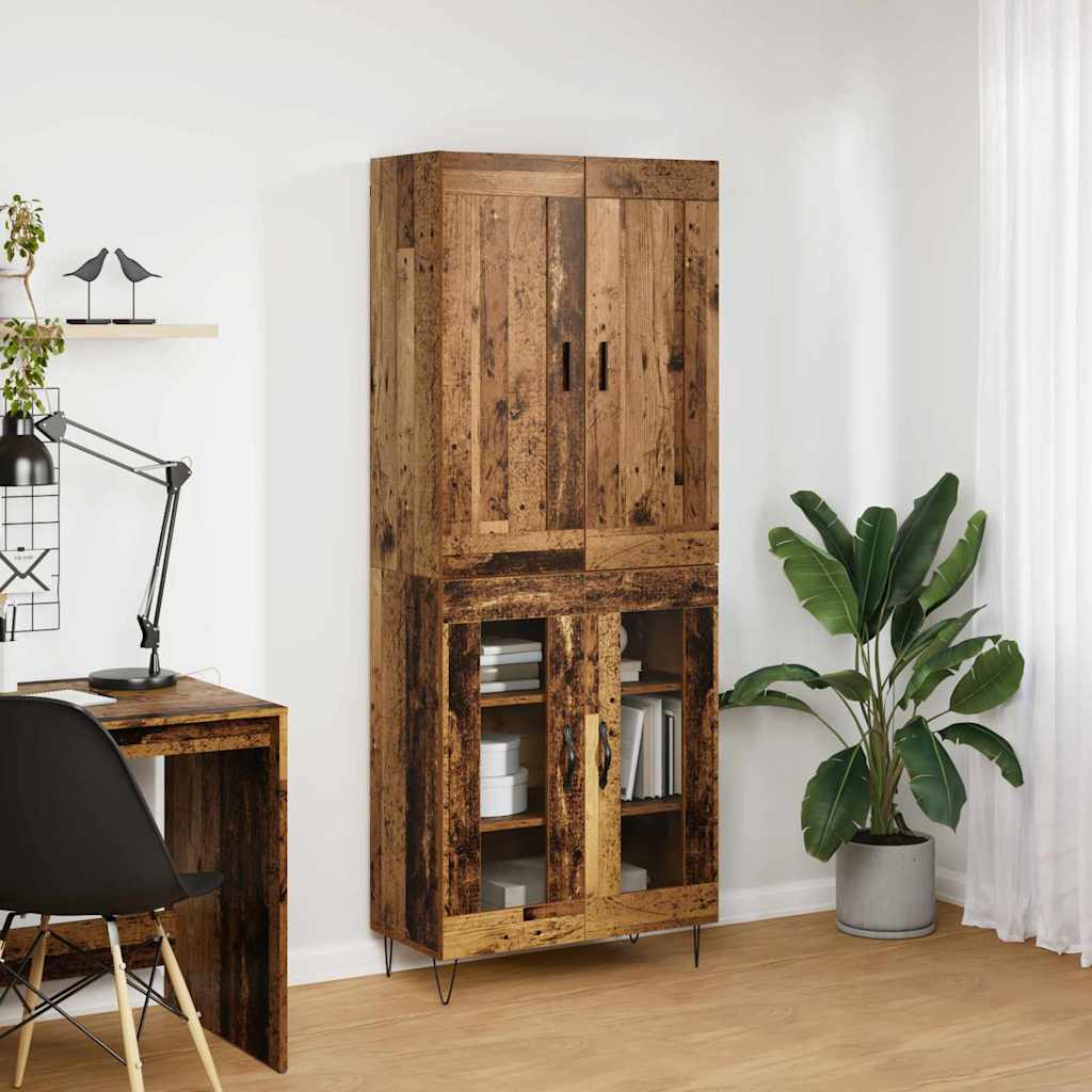 Highboard 2 pcs Old Wood Engineered Wood