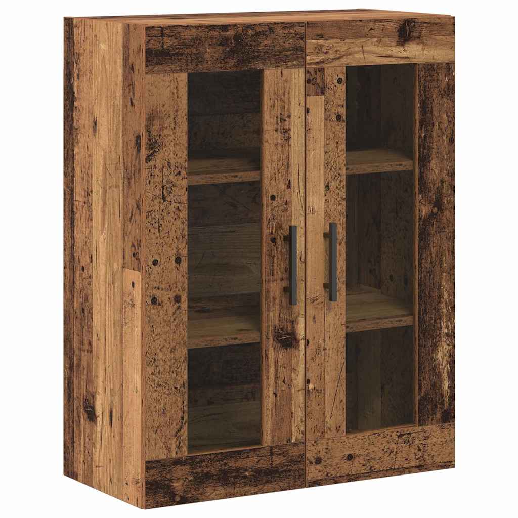 Highboard 2 pcs Old Wood Engineered Wood and Glass