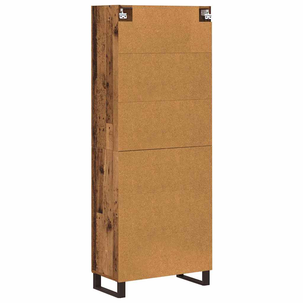 Highboard 2 pcs Old Wood Engineered Wood and Glass