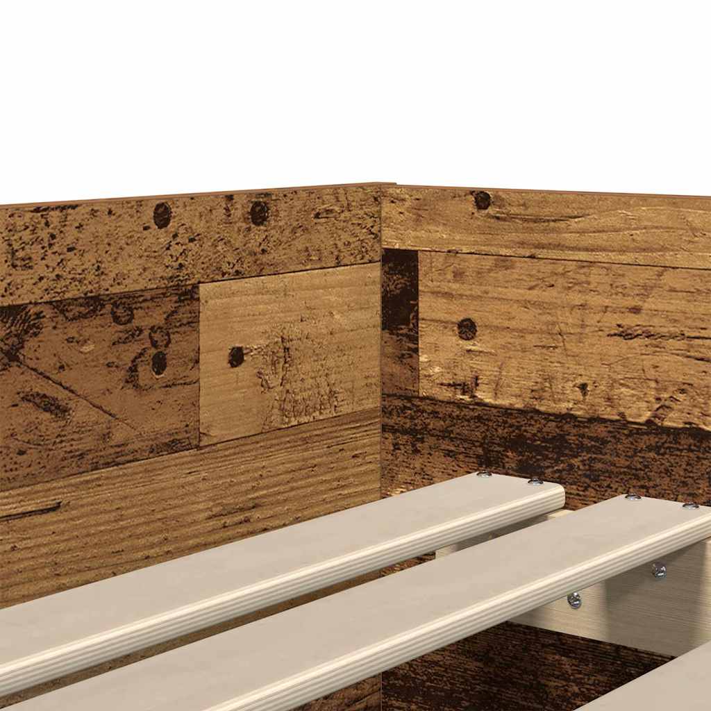 Bed Frame with Drawer Old Wood 90 x 190 cm Solid Pine Wood