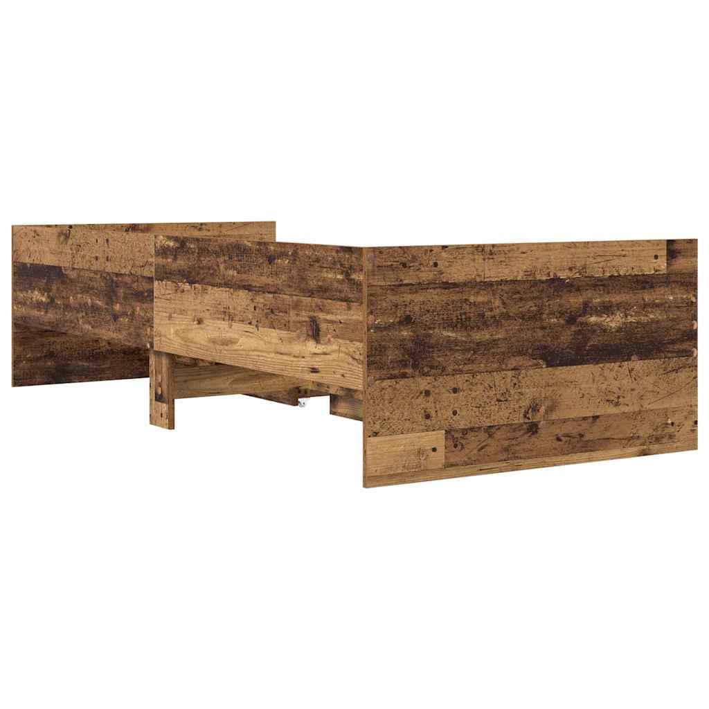Bed Frame with Drawer Old Wood 90 x 190 cm Solid Pine Wood
