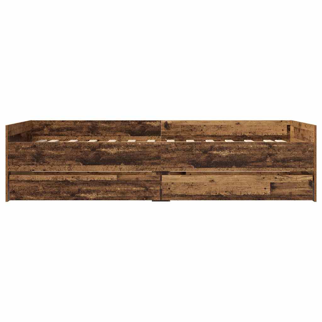 Bed Frame with Drawer Old Wood 90 x 190 cm Solid Pine Wood