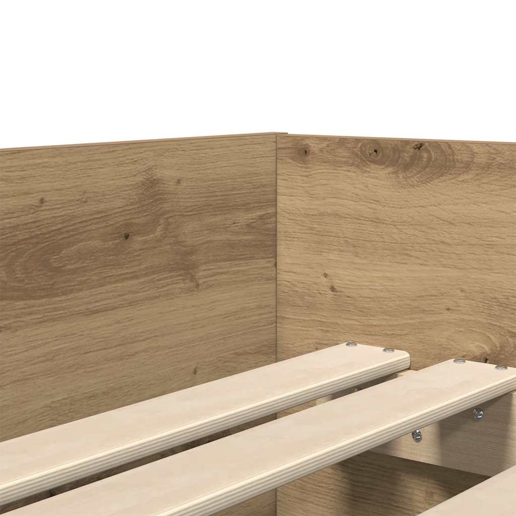 Bed Frame with Drawer Artisan Oak 90 x 190 cm Solid Pine Wood