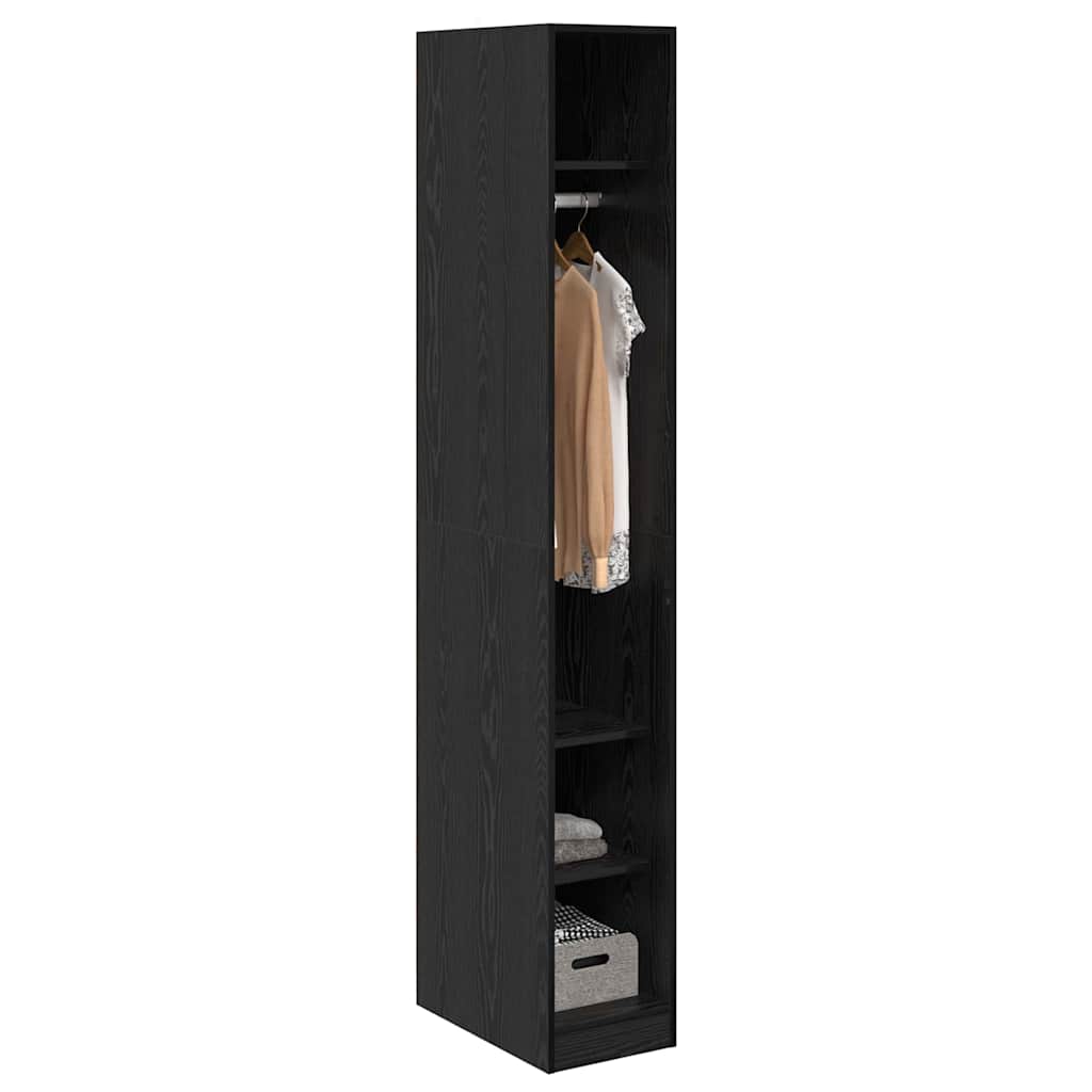 Wardrobe with Shelf Black Oak 50 x 30 x 200 cm Engineered Wood