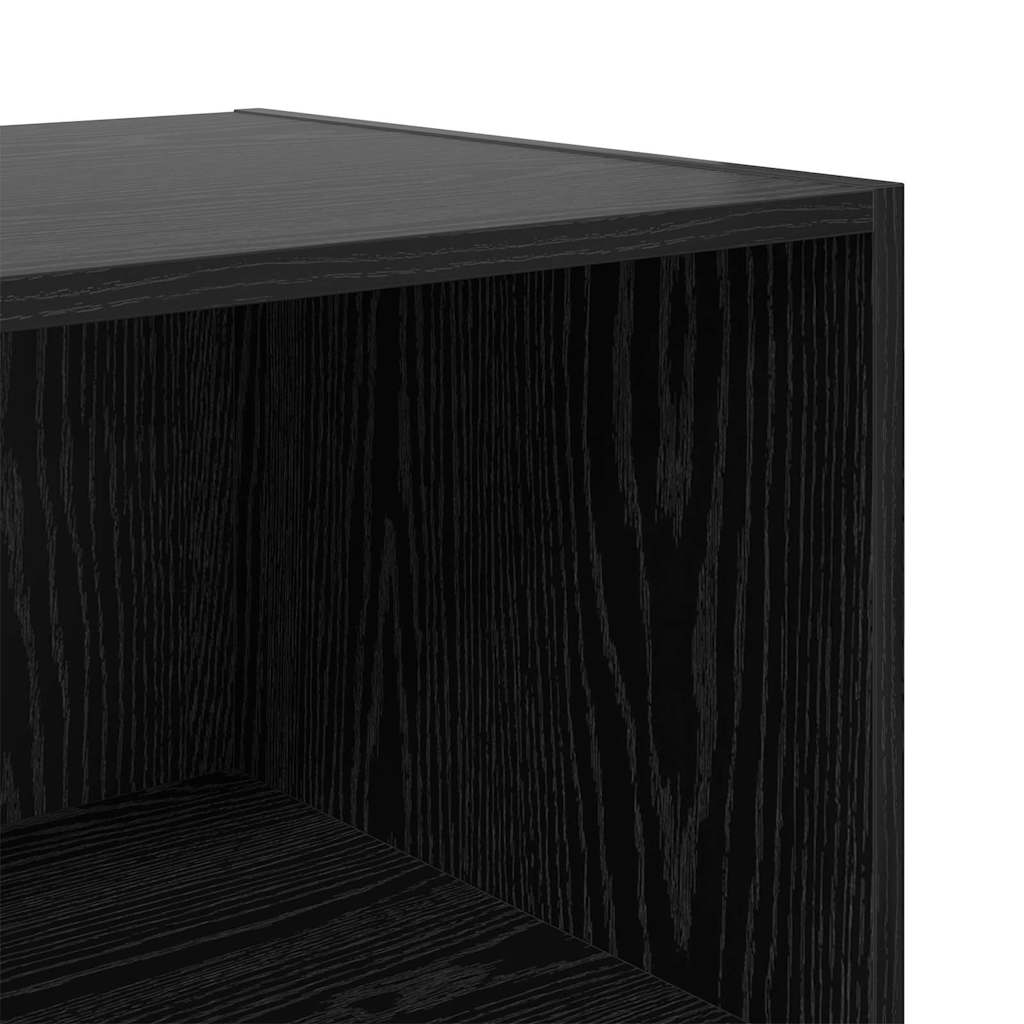 Wardrobe with Shelf Black Oak 100 x 50x 200 cm Engineered Wood