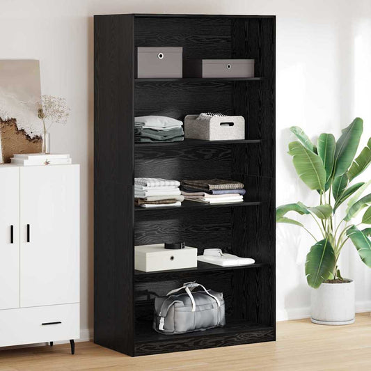 Wardrobe with Shelf Black Oak 100 x 50x 200 cm Engineered Wood