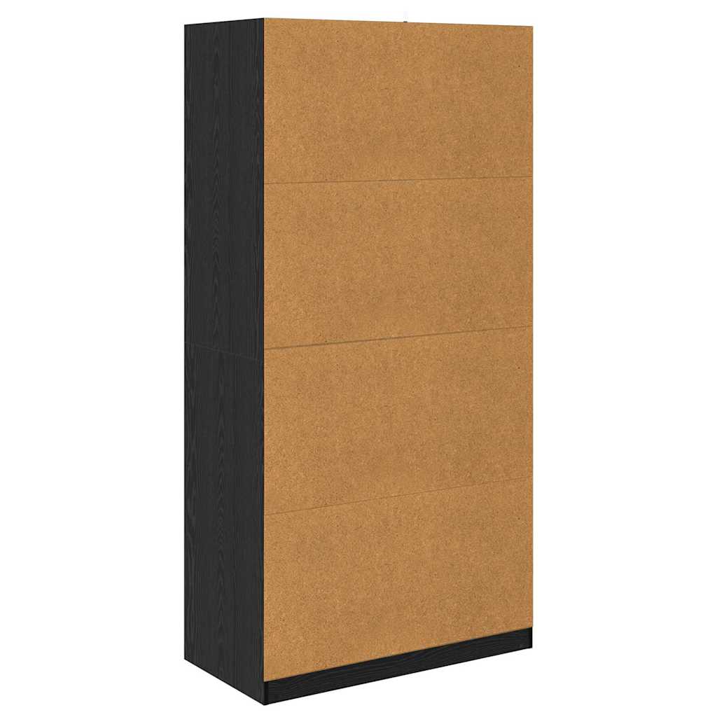Wardrobe with Shelf Black Oak 100 x 50x 200 cm Engineered Wood