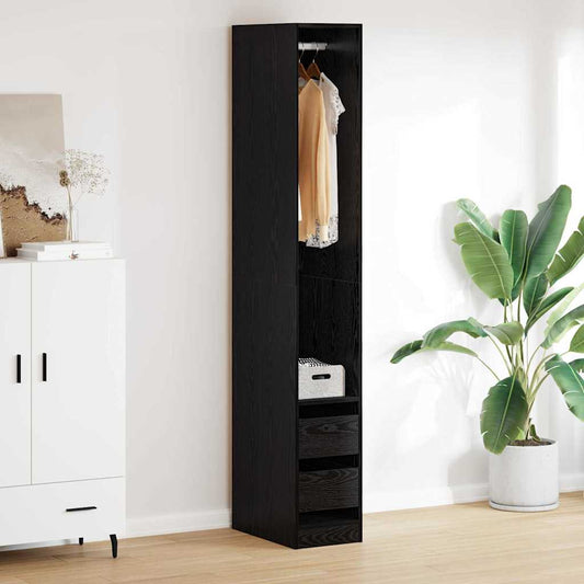 Wardrobe Black Oak 50 x 30 x 200 cm Engineered Wood