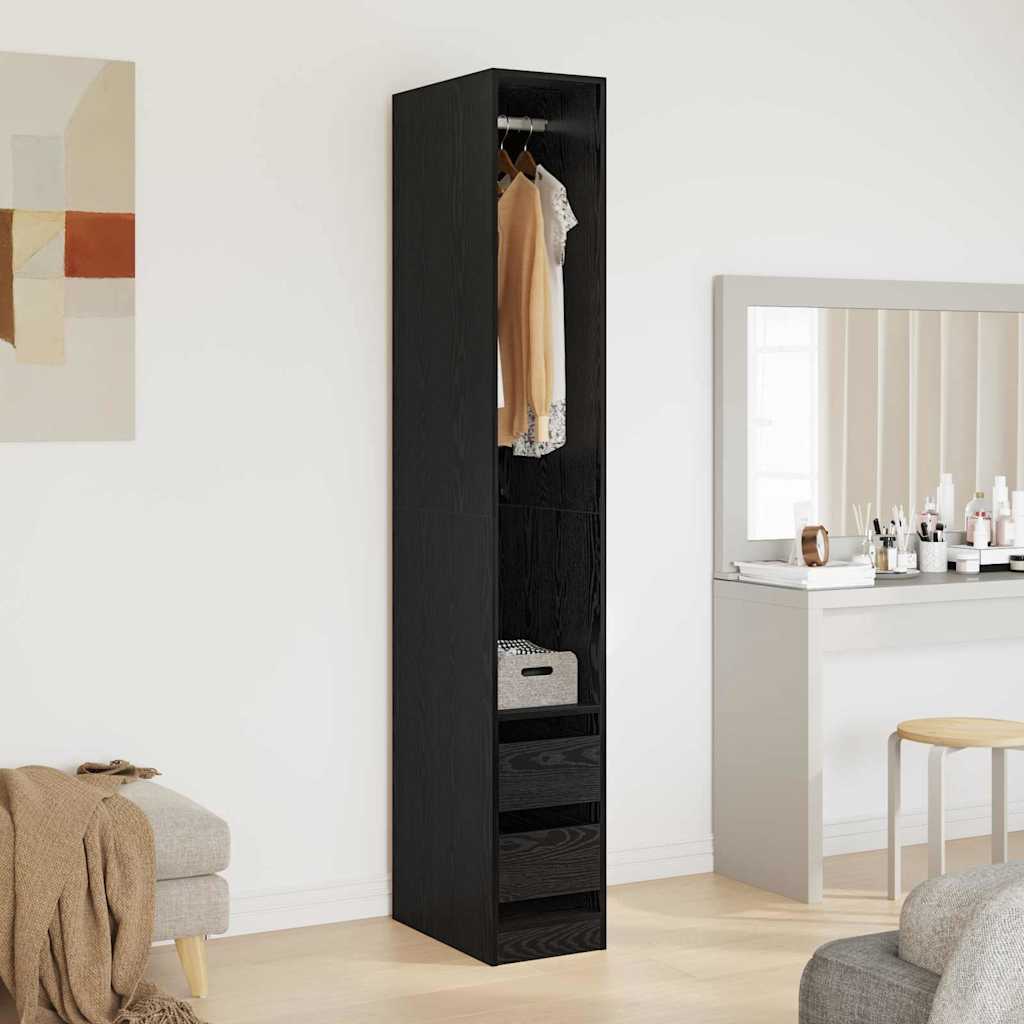 Wardrobe Black Oak 30 x 50 x 200 cm Engineered Wood