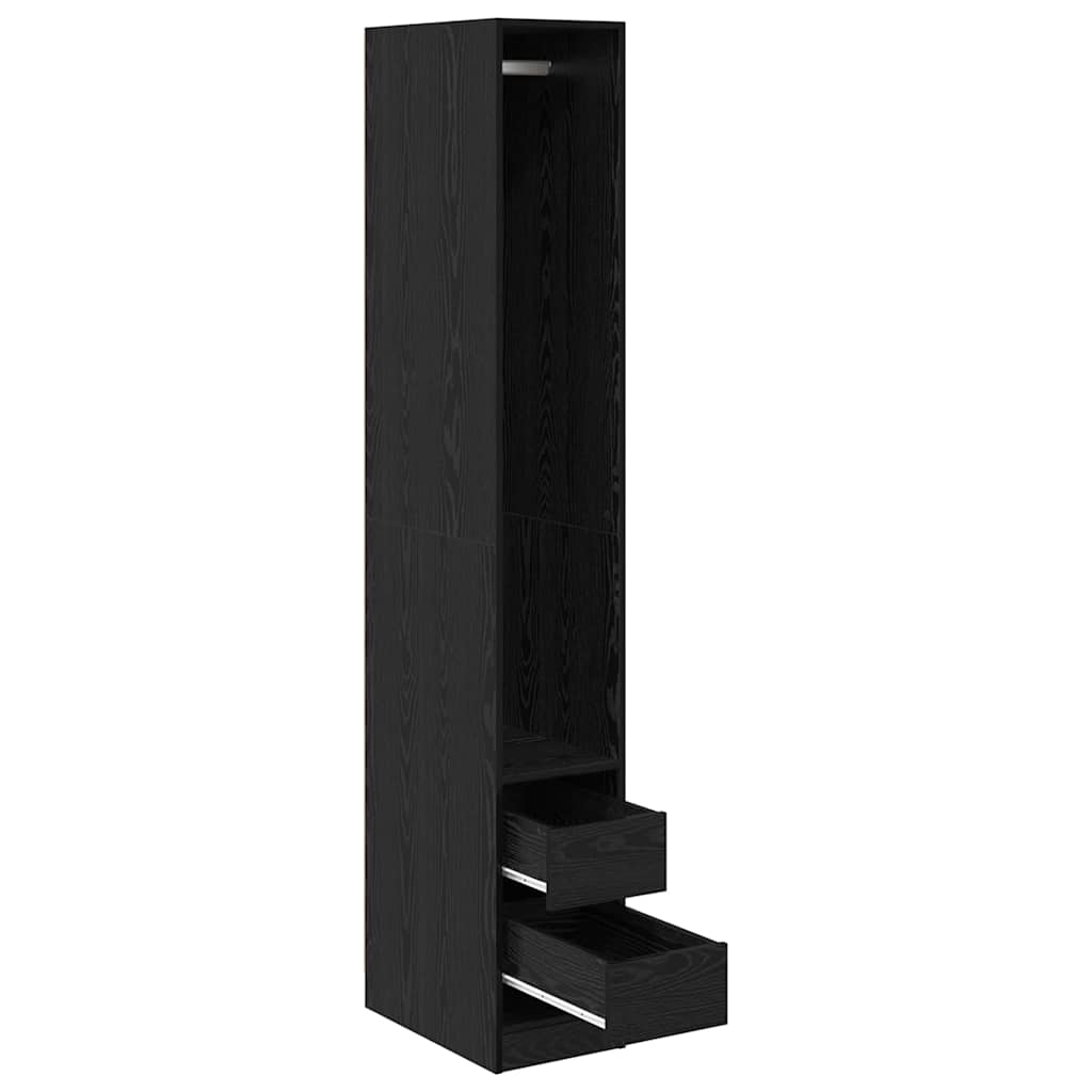 Wardrobe Black Oak 30 x 50 x 200 cm Engineered Wood