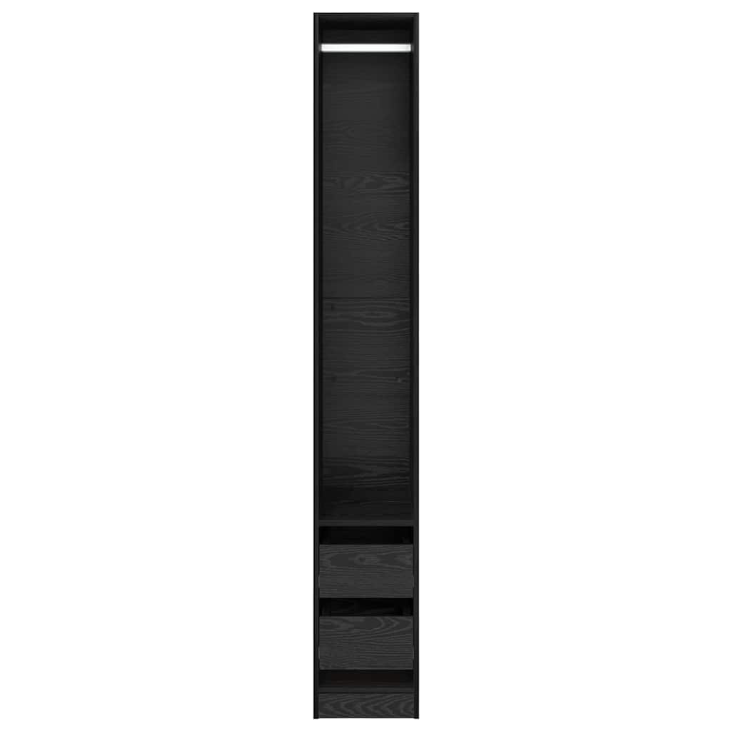 Wardrobe Black Oak 30 x 50 x 200 cm Engineered Wood