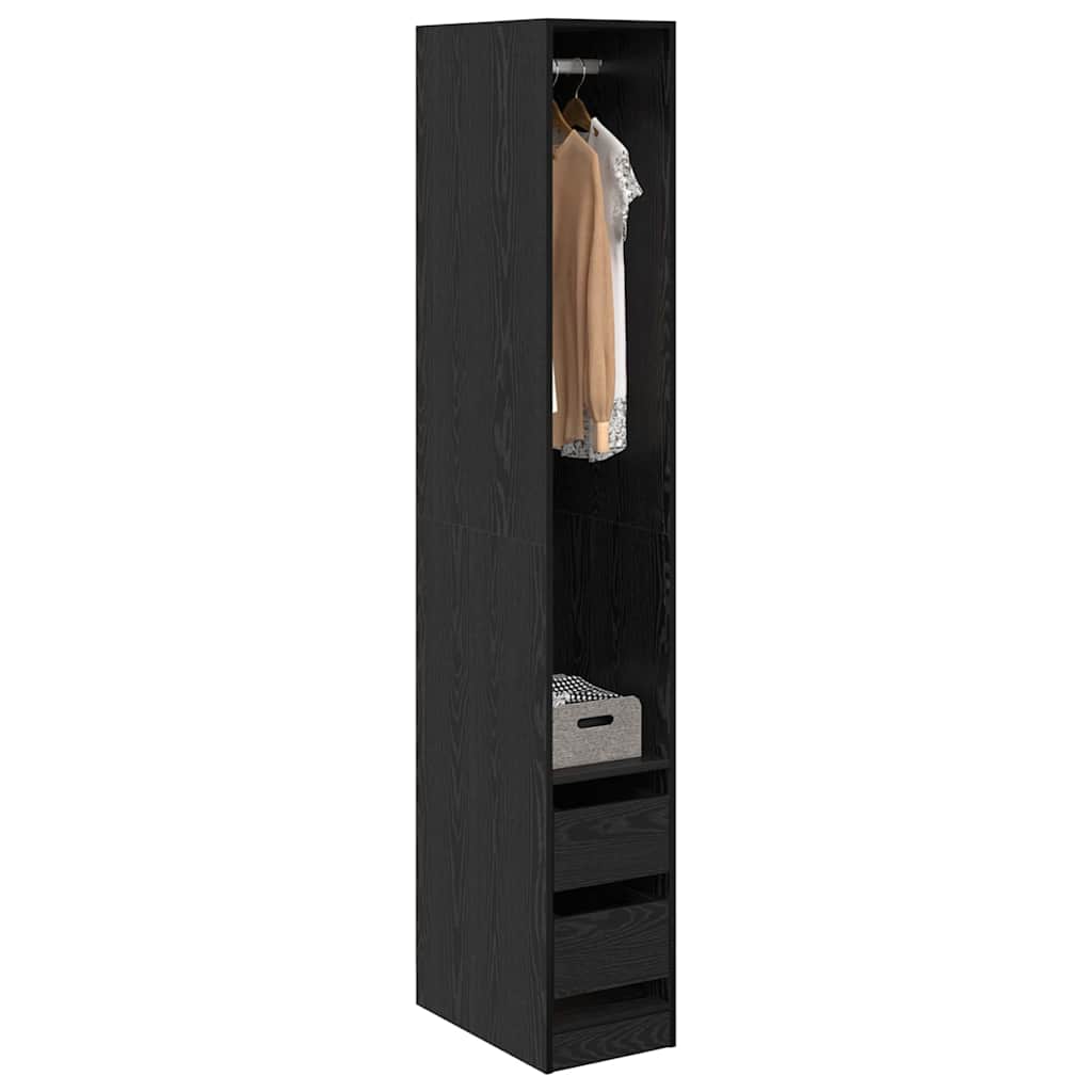 Wardrobe Black Oak 30 x 50 x 200 cm Engineered Wood