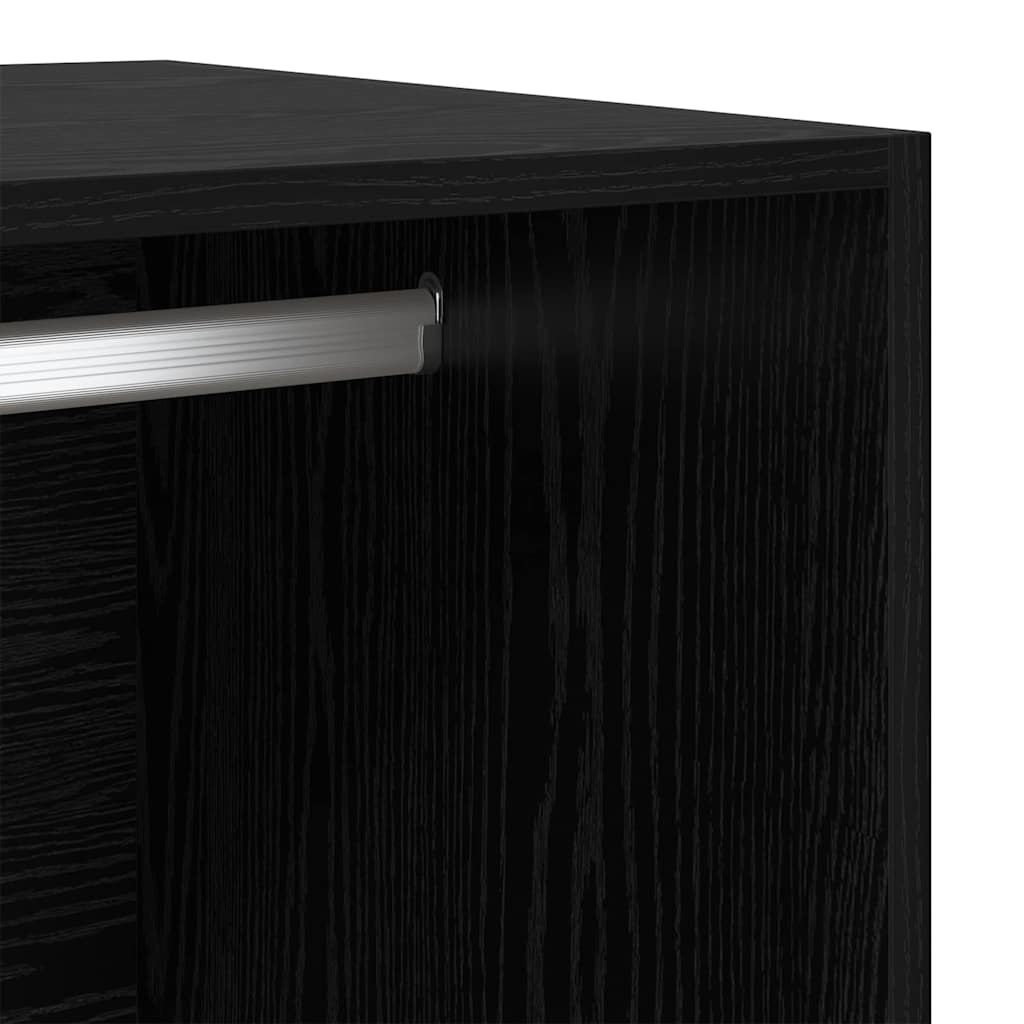 Wardrobe Black Oak 80 x 50 x 200 cm Engineered Wood